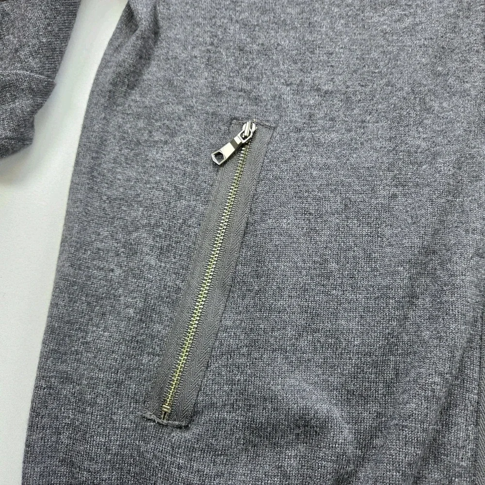 Banana Republic Extra Fine Merino Wool Full Zip Sweater Gray Men's Medium